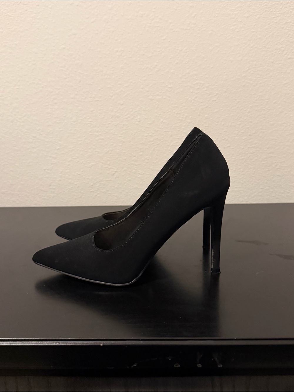 Classic Black Pointed-Toe High Heels